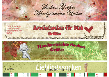 Banderole / Verpackung für selbstgestrickte Socken * Weihnachten * - Basteln