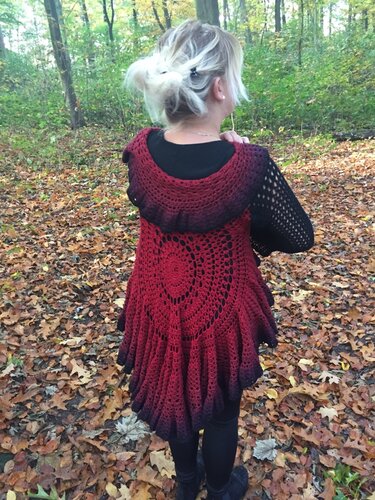 Häkelanleitung Kreisjacke "Feuertaufe" - alle Größen