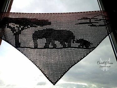 Motivtuch:Afrika-Elefanten (Häkelanleitung)