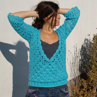 VIRUS-Pulli (Gr. S/M, L/XL, leicht an alle Größen anzupassen) - Häkeln