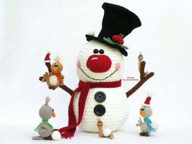 Snowman and Friends -- Crochet Pattern by Haekelkeks
