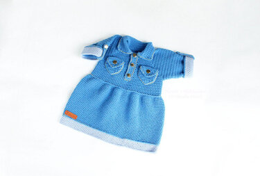Jeanskleid für Babys und Kleinkinder, Gr. 56-98 - Häkeln