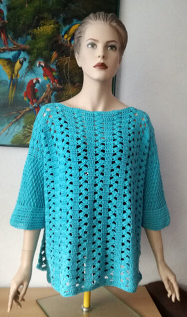 Häkelanleitung Poncho Pulli " Apatit " alle Größen