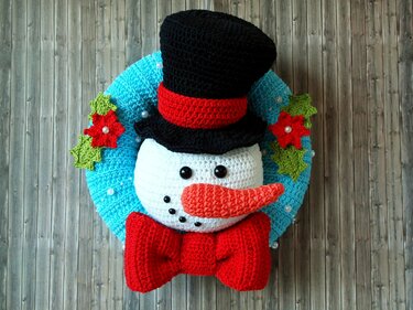 Häkelanleitung Türkranz Schneemann