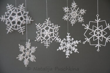 Häkelanleitung Schneeflocken für Weihnachten