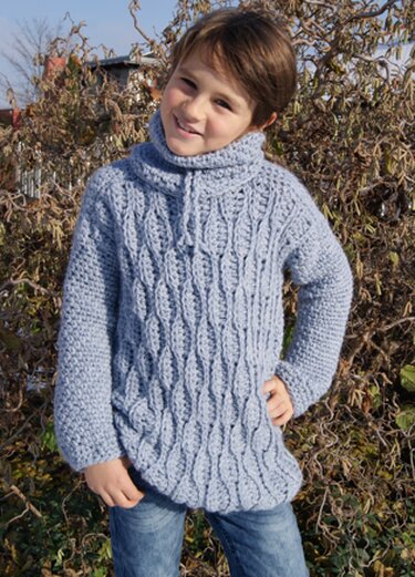 Häkel-Set Pullover/Rolli/Beanie COOL KIDS (134 - XL / Kinder- bis Erwachsenengrößen) - Häkeln