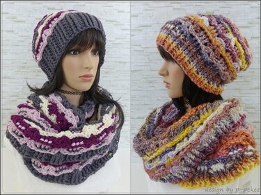 "Laila" gehäkelte Mütze mit passendem Loop - Häkeln