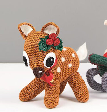 Amigurumi Rehkitz mit glitzerndem Haar-Weihnachtsschmuck - Häkeln