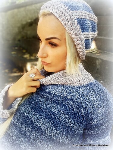 Häkelanleitung Pullover "Blue Denim" - alle Größen