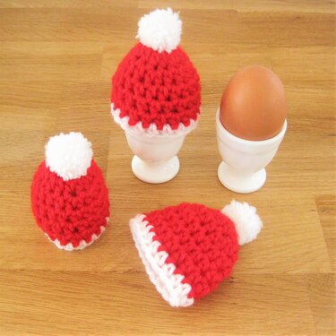 Eierwärmer / Deko Weihnachten / Mützchen "Santa" - Häkeln