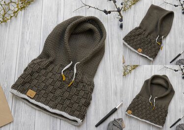 Häkelanleitung  - Kapuzenschal SCOODY –  onsize - unisex - No.184