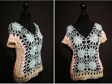 Häkelanleitung Damen-Shirt "Julia", anpassbar für jede Größe, inkl. Video