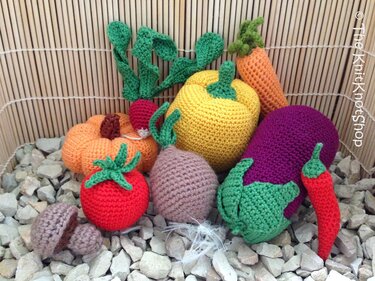PDF Häkelanleitung Gemüse Komplettpaket "Gemüsekorb"