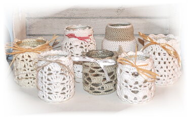 Windlicht - Vase - Sifteglas - Aufbewahrung - Häkeln