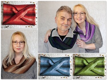 Häkelanleitung Schlauchschal / Möbiusschal / Loop "Er und Sie"