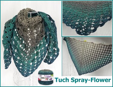 Tuch "Spray-Flower" mit 1 BOBBEL-COTTON XTRA von Woolly Hugs