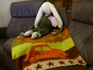 Doubleface Baby Blanket "My first car"