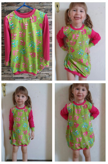 Ballonkleid/Kinderkleid in Größe 74-146 - Schnittmuster & Nähanleitung