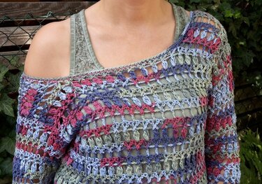 Häkelpulli für kühle Sommerabende Gr. 36/38 - Häkeln