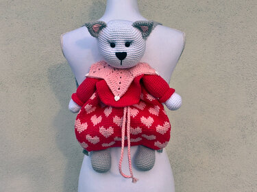 Häkelanleitung Rucksack Katze