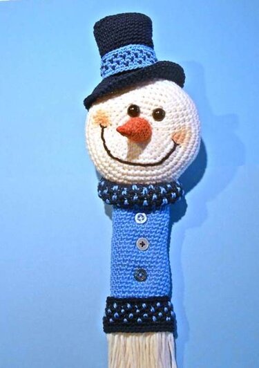 Häkelanleitung - Schneemann Egon als Türdeko