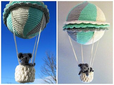 Häkelanleitung Maus im Heißluftballon