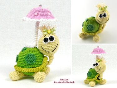 Turtle with umbrella -- Crochet Pattern by Haekelkeks®