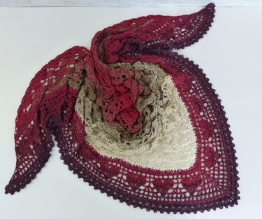 "Irima" lovely crocheted scarf with heart