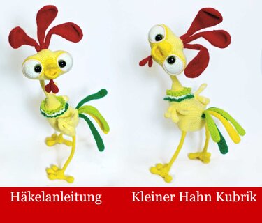 132DE Häkelanleitung Kleiner Hahn Kubrik - Amigurumi PDF Pertseva CP