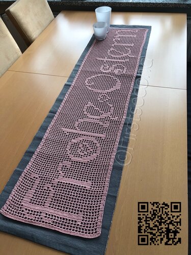 Tischläufer Frohe Ostern - Häkeln