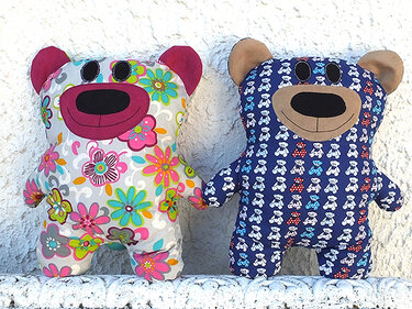 Teddy Bär Kuscheltier Kissen Bärbel Freebie Schnittmuster Teddybär 36x38cm - Nähen
