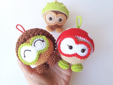 Häkelanleitung Herbst-Knobblys - knubbelige Taschenbaumler oder Deko