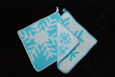 Tutorial doubleface potholders „Let it snow“ - Crochet