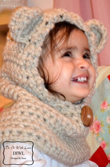 Baby Kinder Teddy Mütze Haube Häkelanleitung E-Book