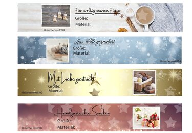 Banderolen Geschenkverpackung für selbstgestrickte Socken - Basteln