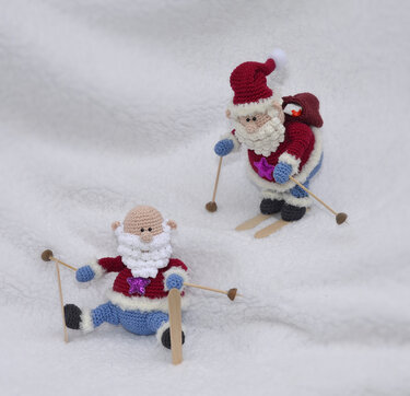 Ski fahren 2er Set Nikolaus Speedy und Hoppala - Häkeln