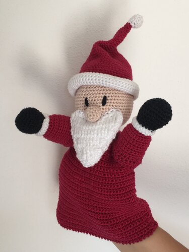 Häkelanleitung Handpuppe Weihnachtsmann