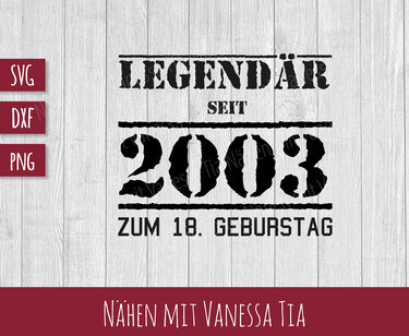 Plotterdatei 18. Geburtstag - 2003 - Plotting