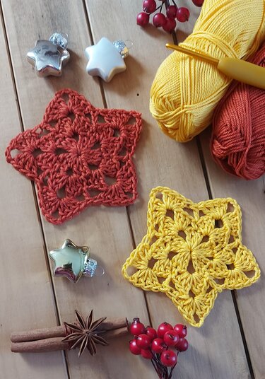 Anleitung Stern Geschenkanhänger häkeln