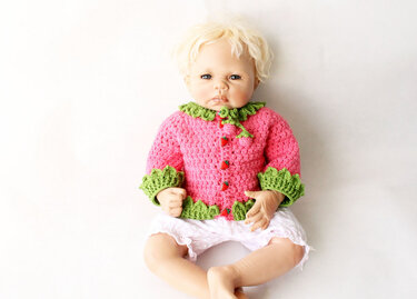 Baby- & Kinderjacke "Himbeere", Gr. 50-116 - Häkeln