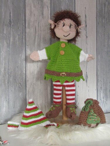 Snorre der Weihnachtself als Handpuppe - Häkeln