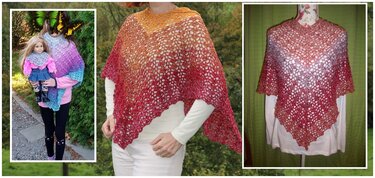 Poncho "Feenschaukeln" in 2 Formen, für alle Größen geeignet