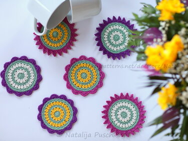 Tassenuntersetzer ‚Frühlings Mandala‘ - Häkelanleitung für Anfänger