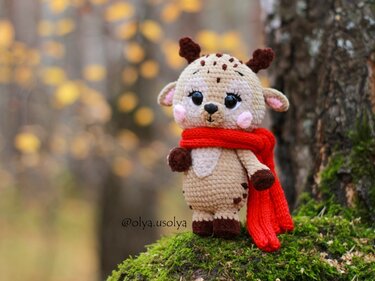 Junior Weihnachtshirsch Häkelanleitung (Rudolph Rentier)