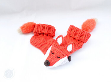 warm house socks "Fox", size 34-43 - Crochet