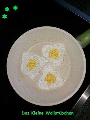 Spiegeleier für die Kinderküche - Häkeln
