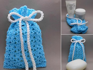 crochet pattern soap saver sack or small gift bag - very easy