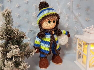 Winterkind Mäxchen, beleuchtet - Häkeln