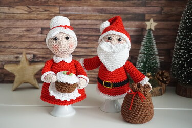 Häkelanleitung Eierwärmer Weihnachtsmann mit Frau - PDF Datei