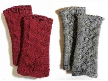 Armstulpen Farnmuster stricken 2 Versionen Handstulpen